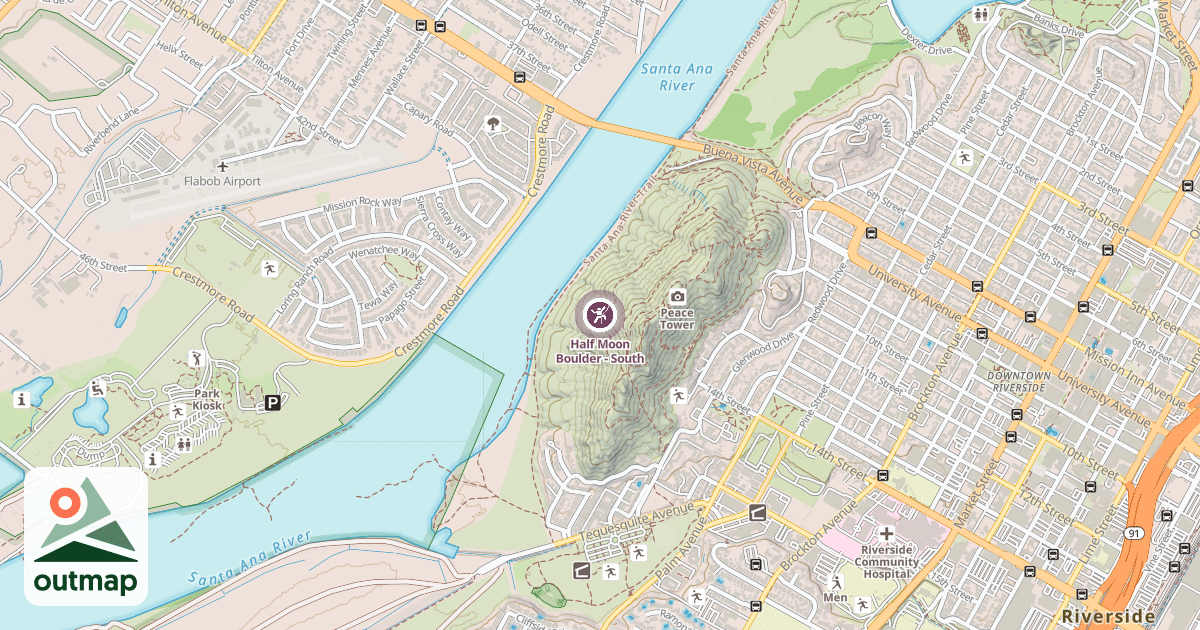 Map of Half Moon Boulder - South