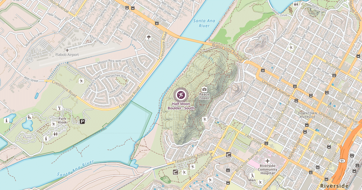 Map preview of Half Moon Boulder - South