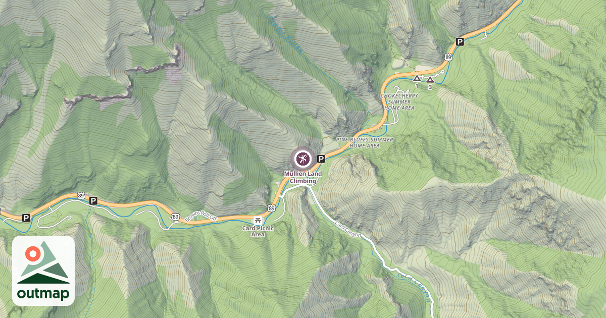 Map of Mullien Land Climbing