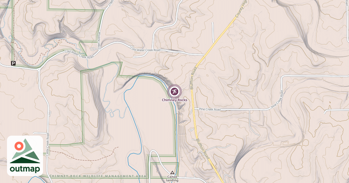 Map of Chimney Rocks
