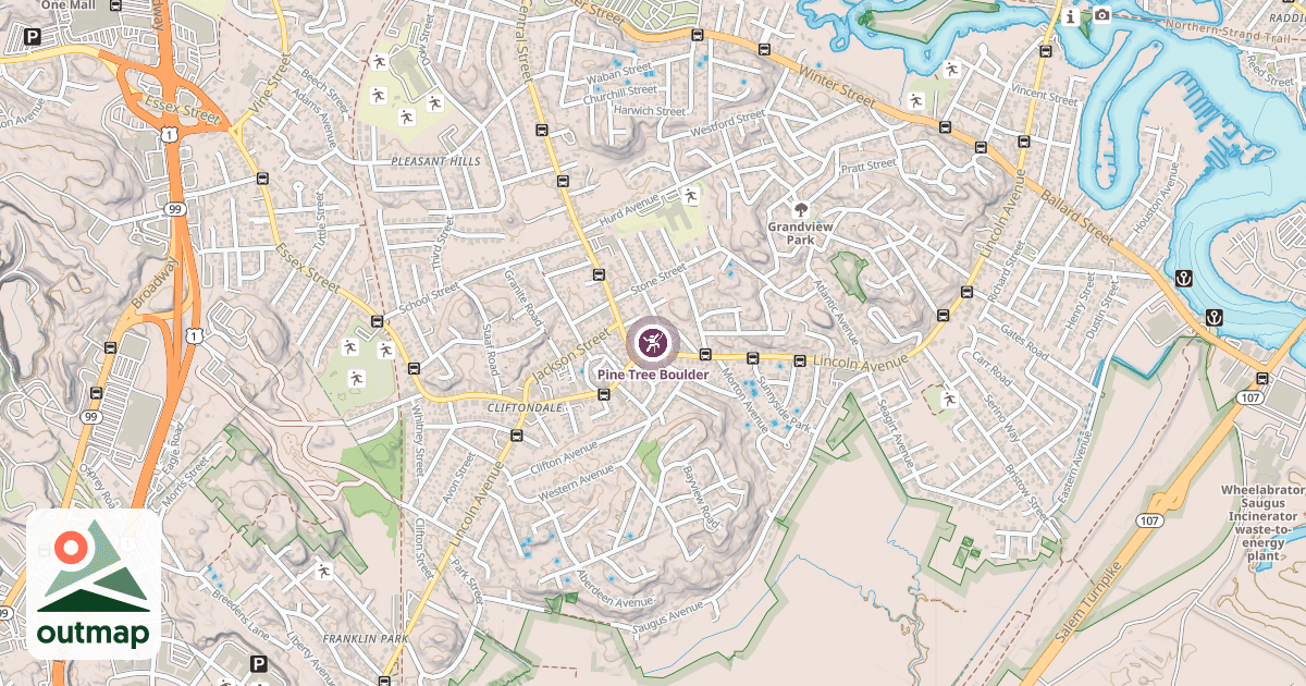 Map of Pine Tree Boulder