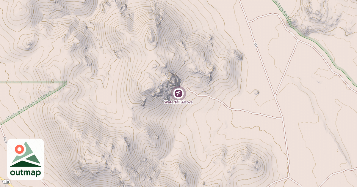 Map of Waterfall Alcove