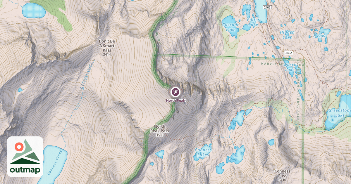 Map of North Peak