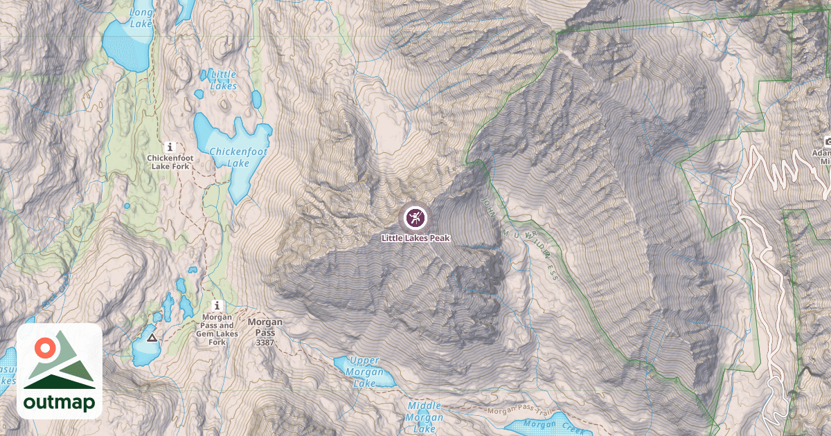 Map of Little Lakes Peak