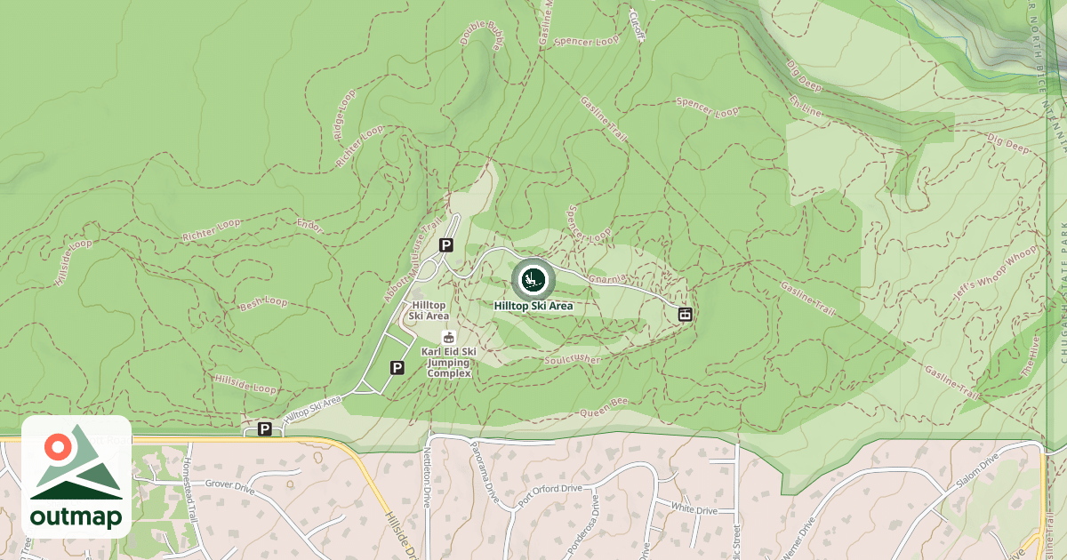 Map of Hilltop Ski Area