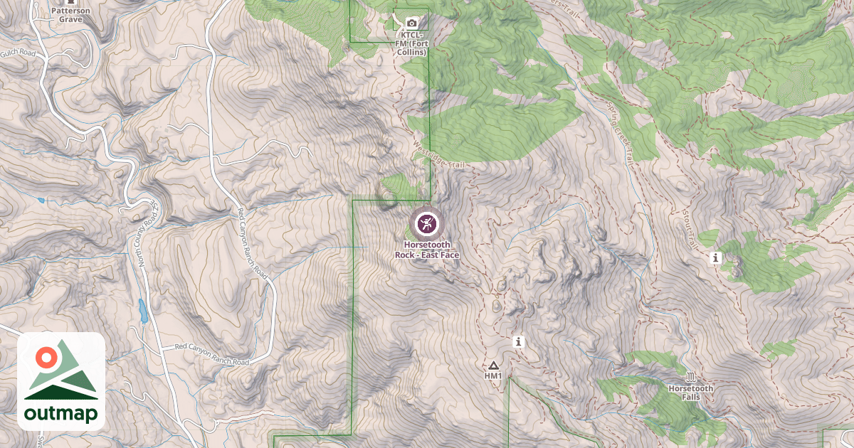 Map of Horsetooth Rock - East Face