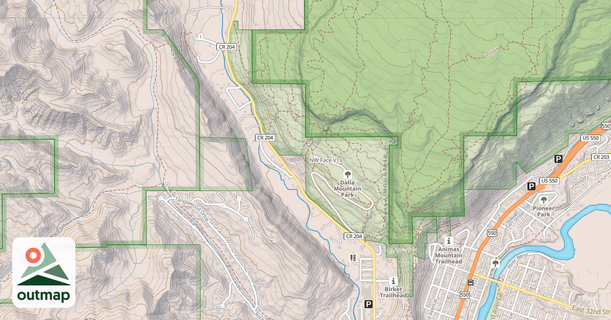 Map of NW Face