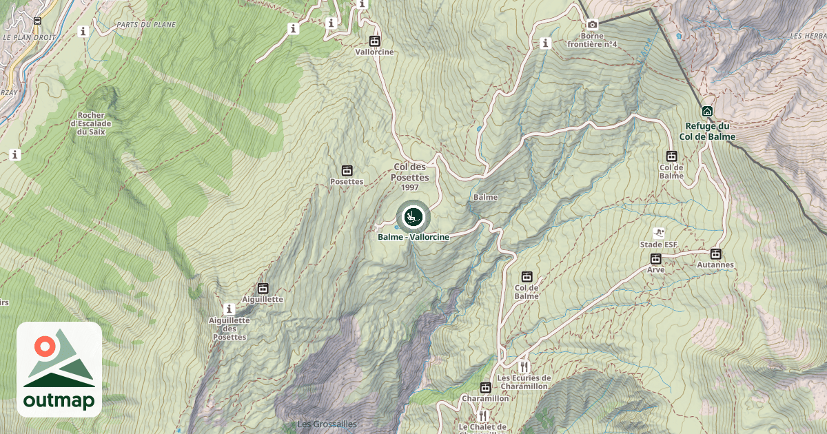 Map of Balme - Vallorcine