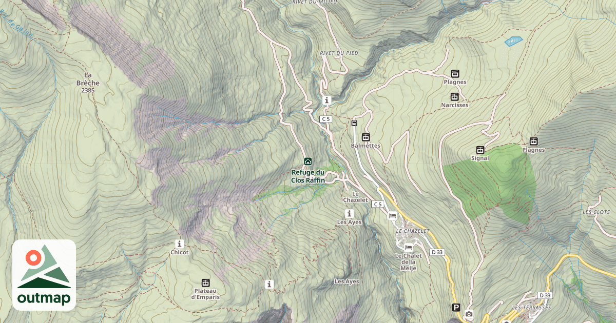 Map of Refuge du Clos Raffin
