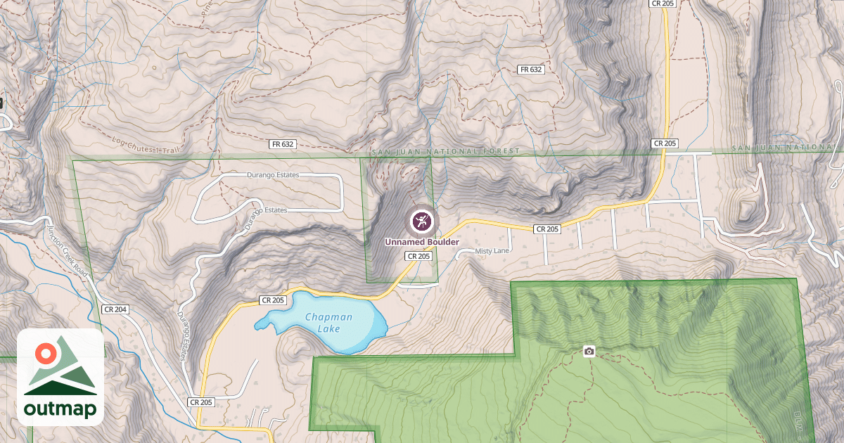 Map of Unnamed Boulder