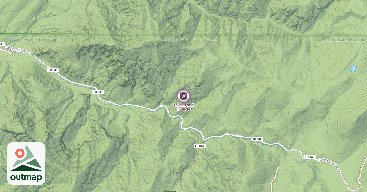 Map of Towers and Pinnacles