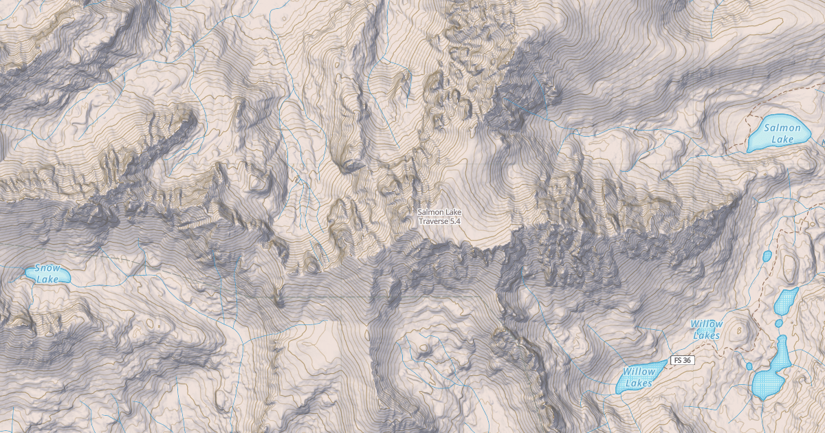 Map preview of Salmon Lake Traverse