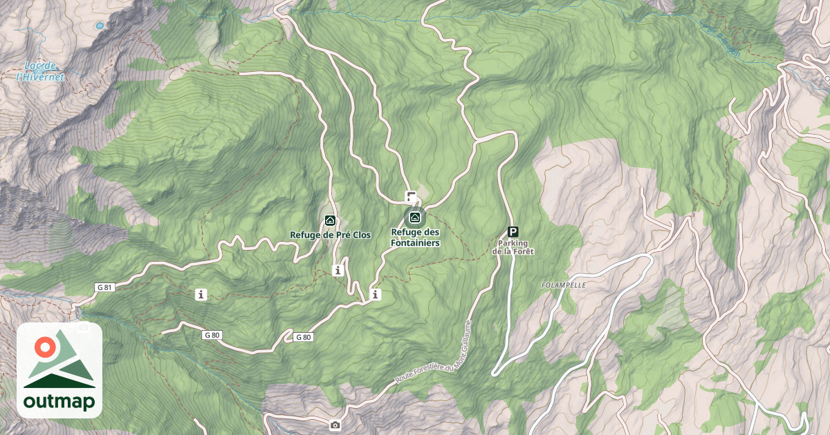 Map of Refuge des Fontainiers