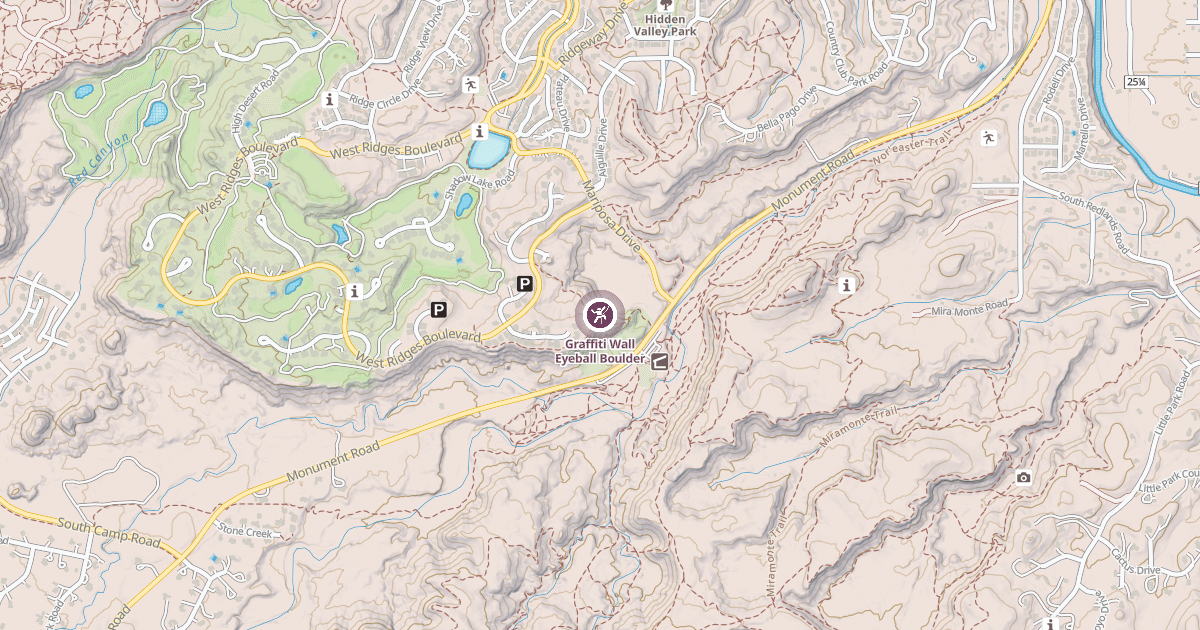 Map preview of Graffiti Wall Eyeball Boulder