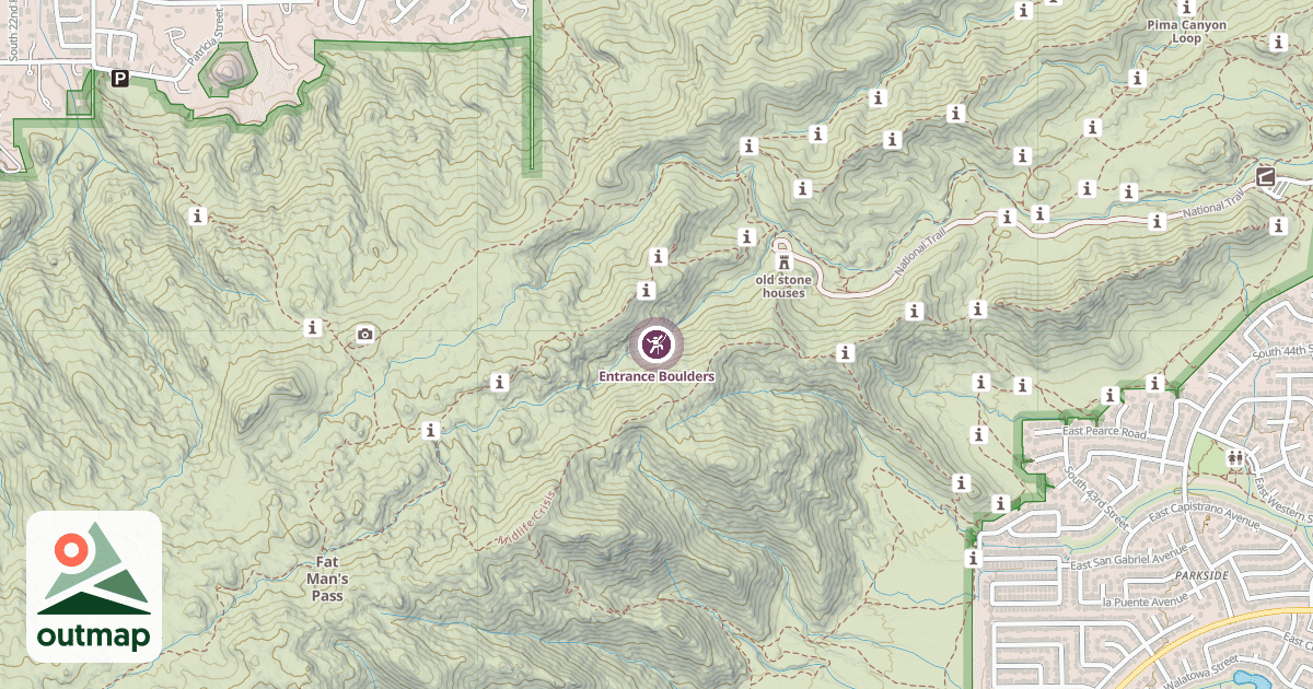 Map of Entrance Boulders