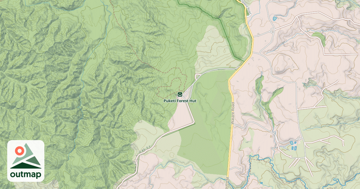 Map of Puketi Forest Hut