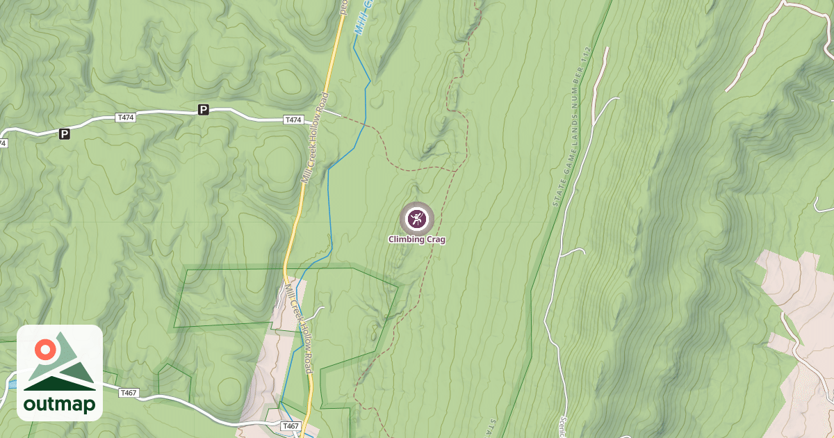 Map of Climbing Crag