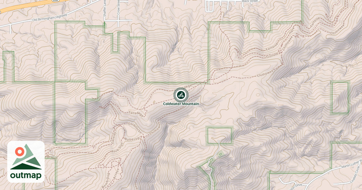 Map of Coldwater Mountain