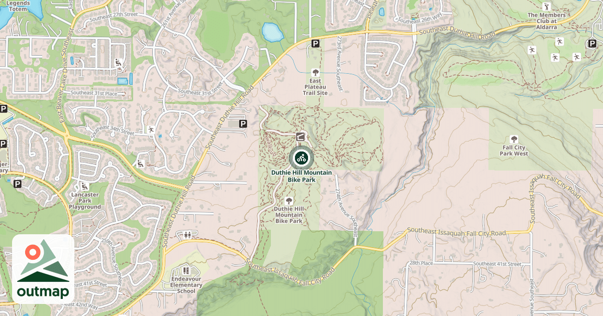 Map of Duthie Hill Mountain Bike Park