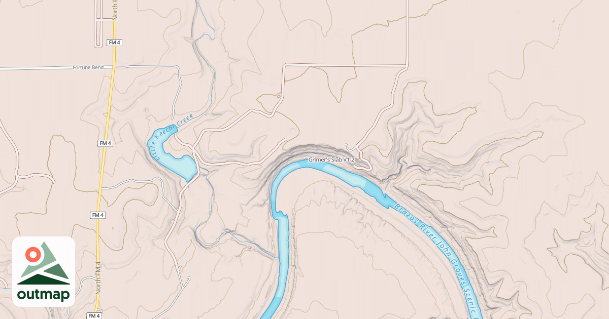 Map of Grimer's Slab in Palo Pinto