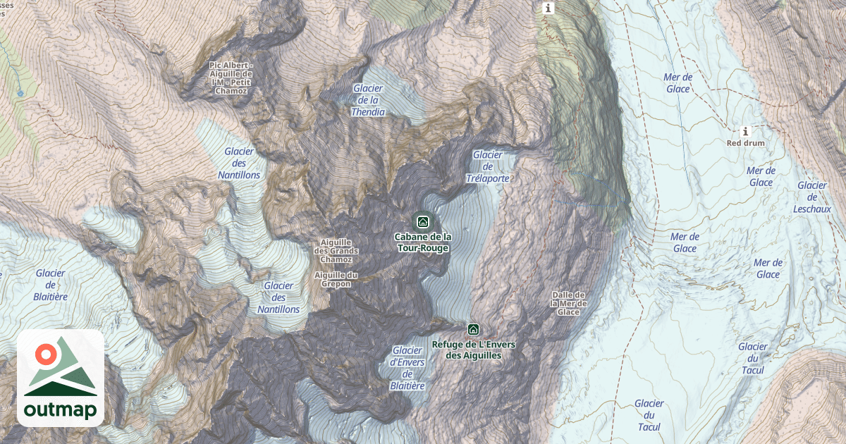 Map of Cabane de la Tour-Rouge