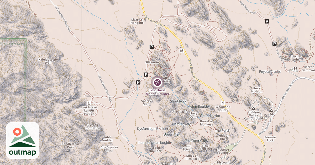 Map of Lost Horse Mantle Boulder