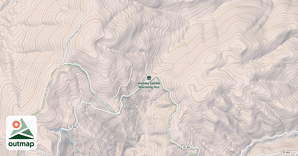 Map of Hamby Saddle Warming Hut