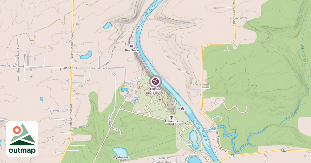Map of Hillside Boulder Area