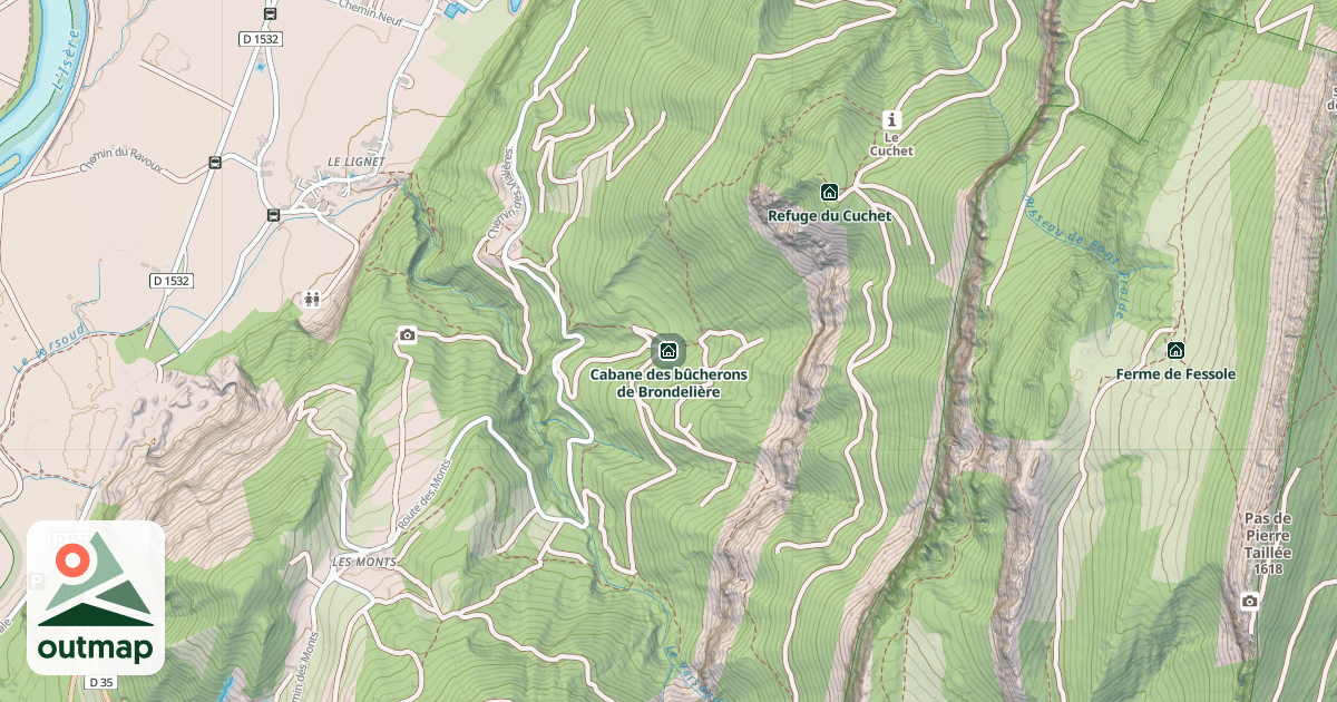 Map of Cabane des bûcherons de Brondelière