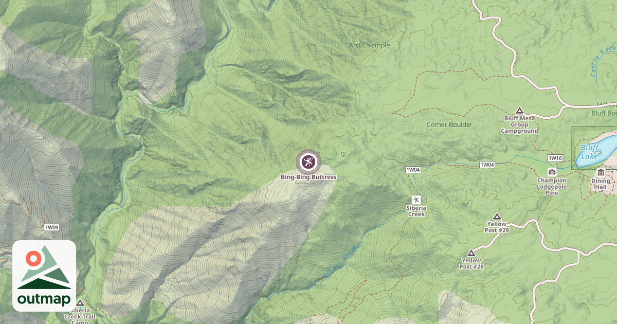 Map of Bing-Bing Buttress