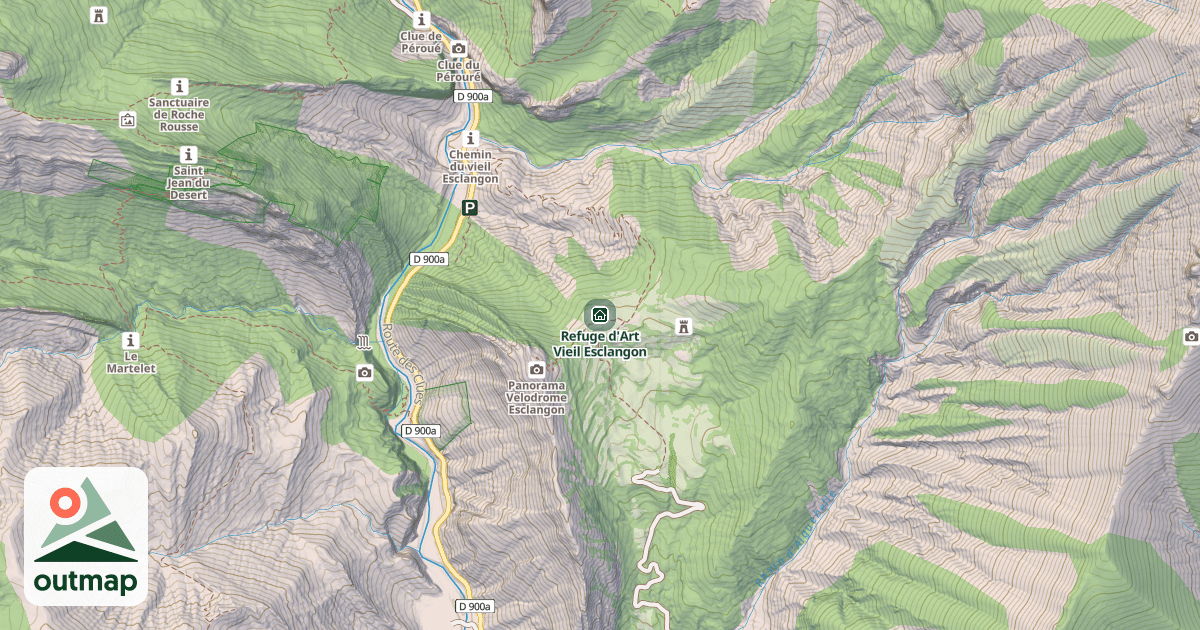 Map of Refuge d'Art Vieil Esclangon