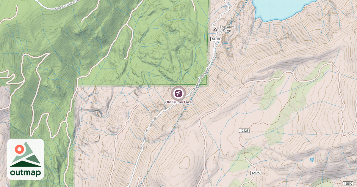 Map of Old Flume Face
