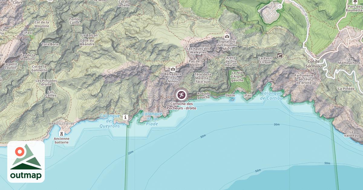 Map of Corniche des Pecheurs - droite