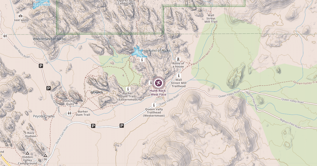 Map preview of Hunk Rock - West Face