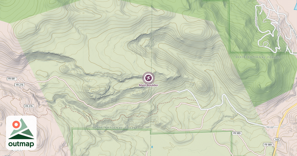 Map of Main Boulder