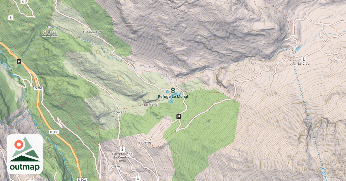 Map of Refuge Le Monal