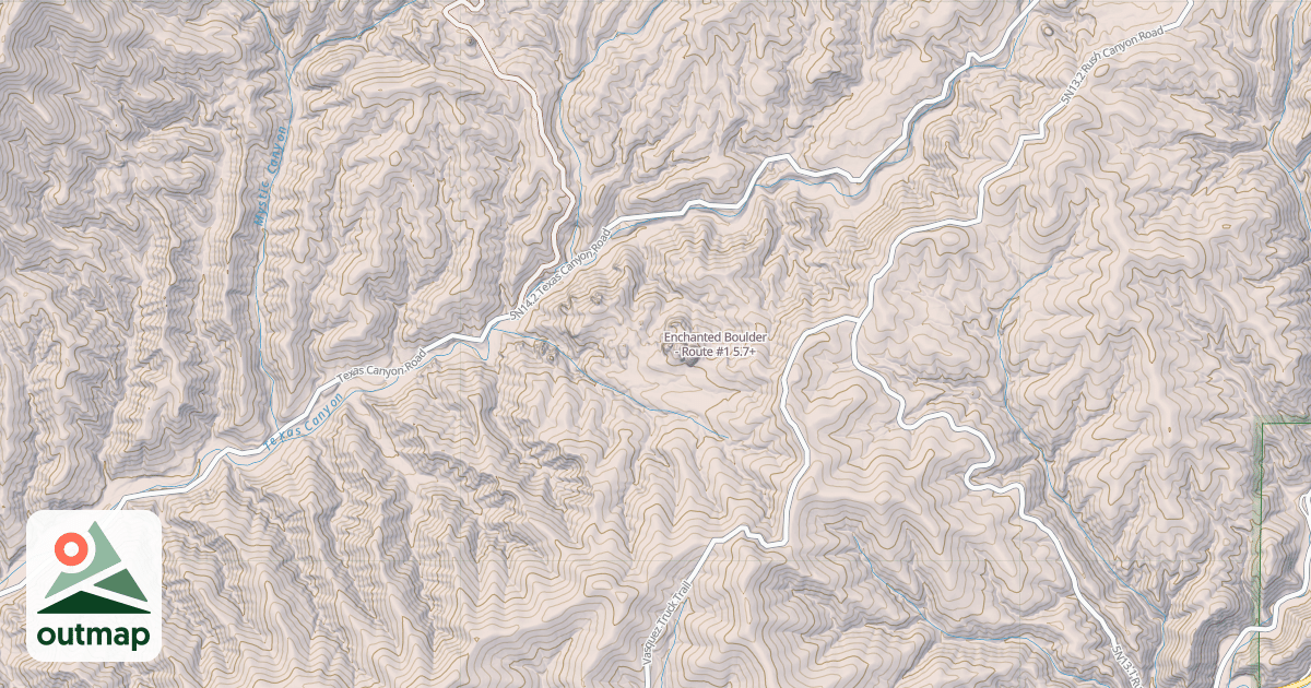 Map of Enchanted Boulder - Route #1