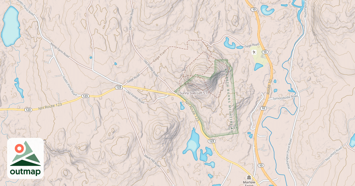 Map of Sunny Slab Left