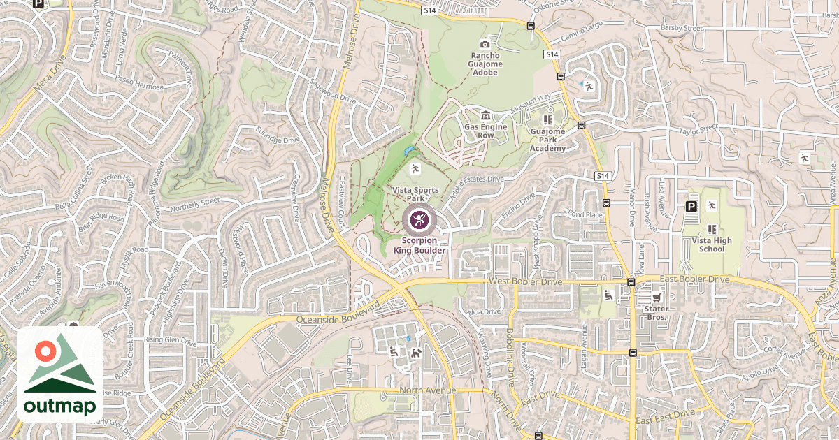 Map of Scorpion King Boulder
