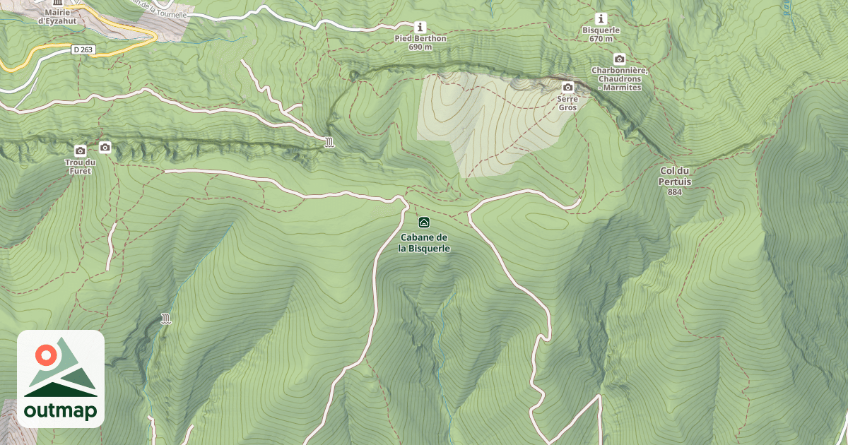 Map of Cabane de la Bisquerle