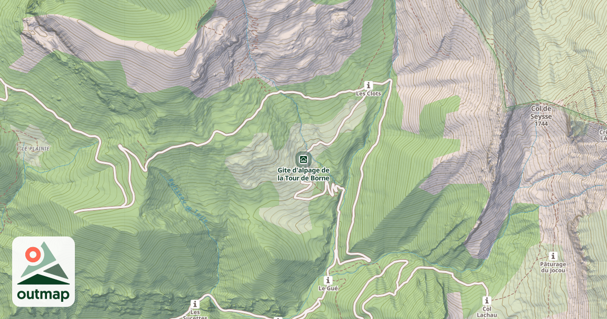 Map of Gite d'alpage de la Tour de Borne