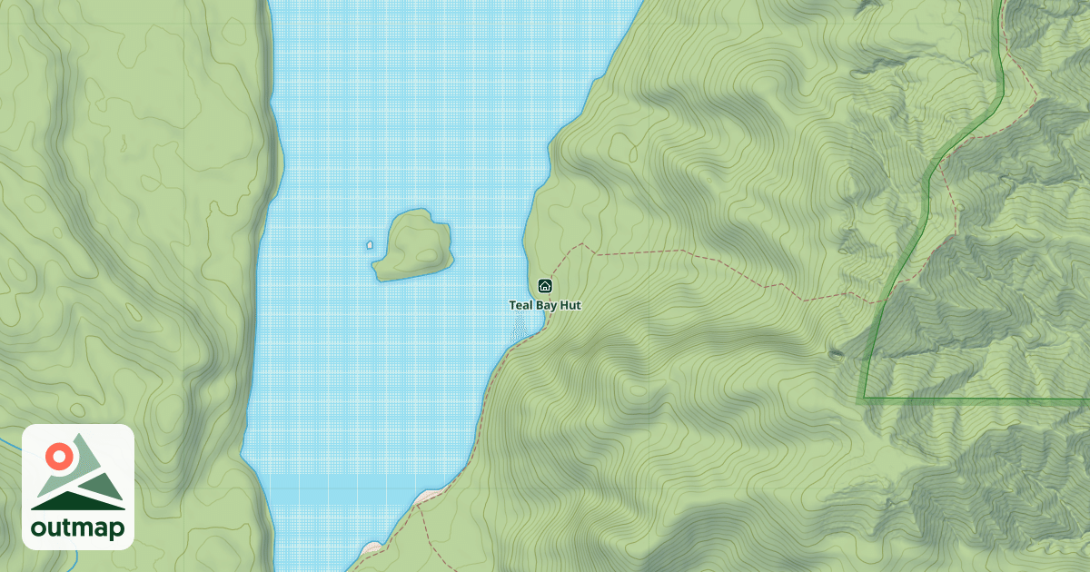 Map of Teal Bay Hut