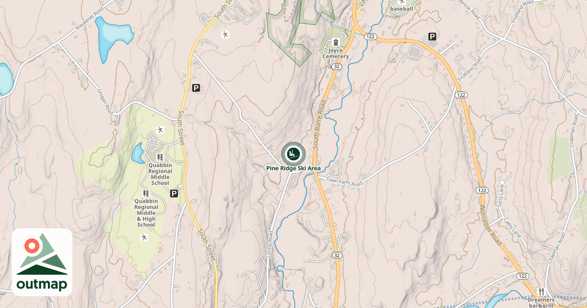 Map of Pine Ridge Ski Area