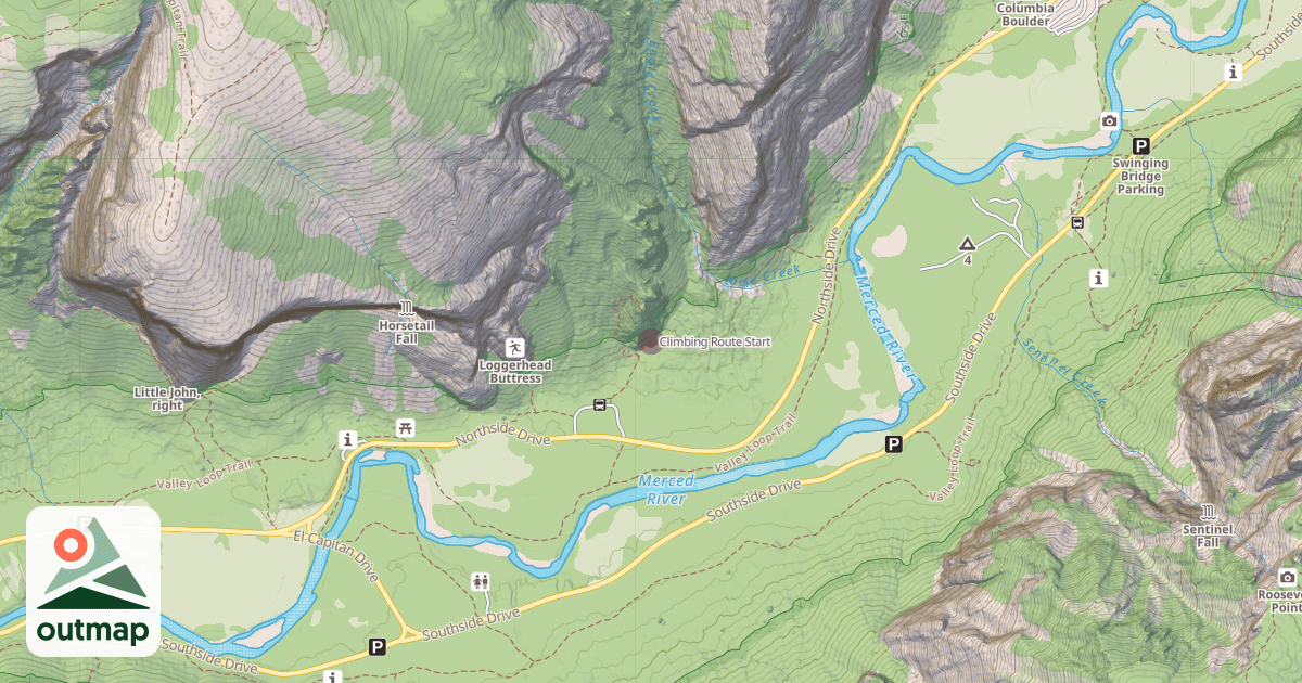 Map of Climbing Route Start