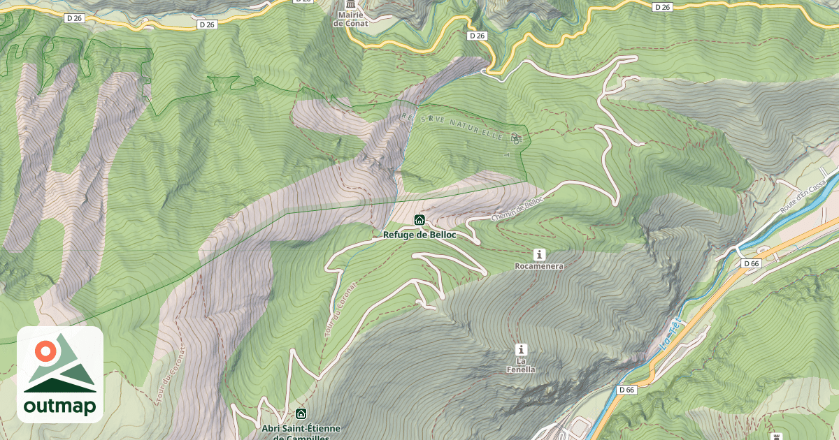Map of Refuge de Belloc