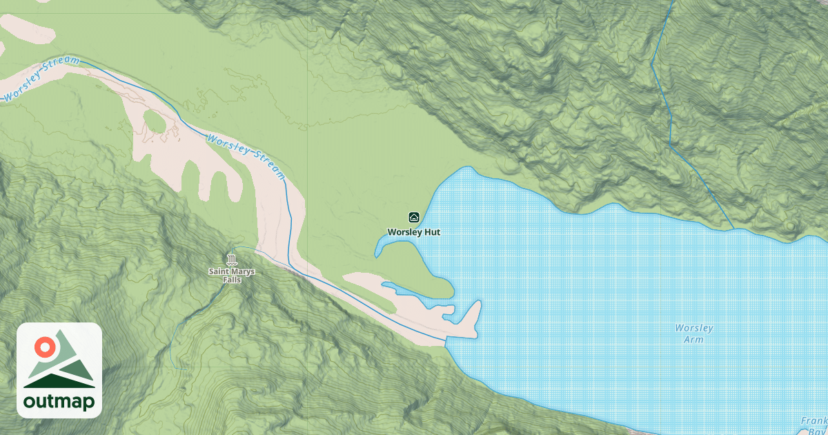 Map of Worsley Hut