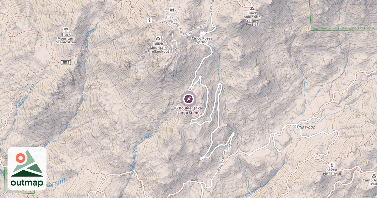 Map of G Boulder (aka Largo Stem)