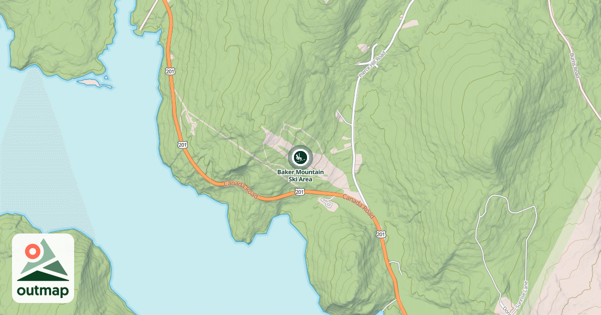 Map of Baker Mountain Ski Area