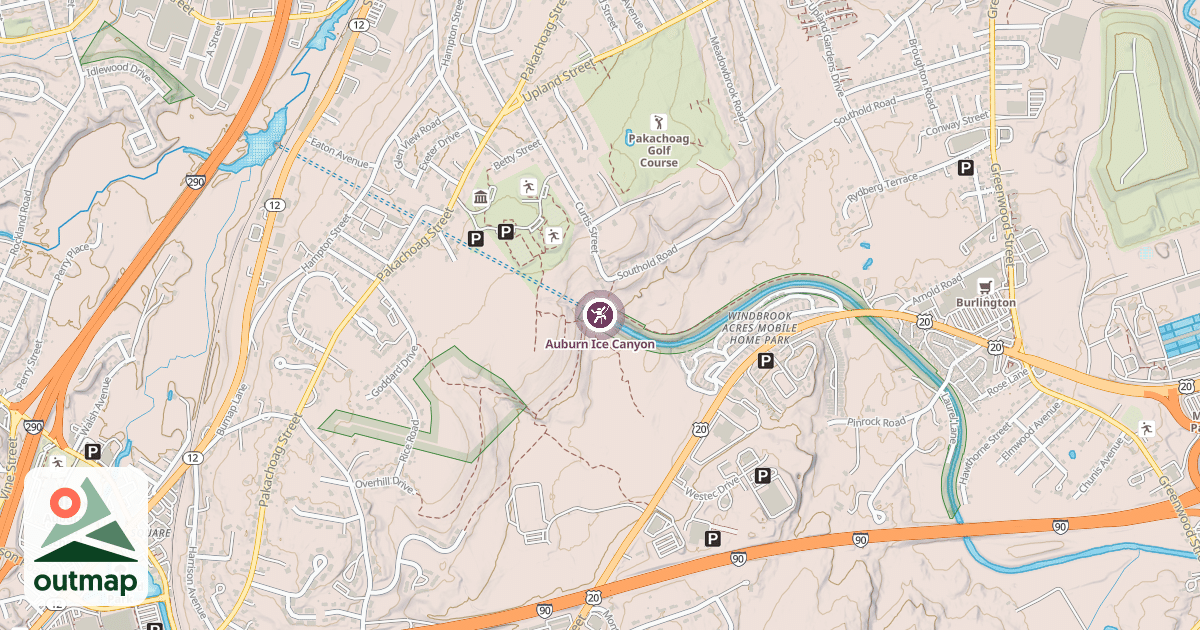 Map of Auburn Ice Canyon