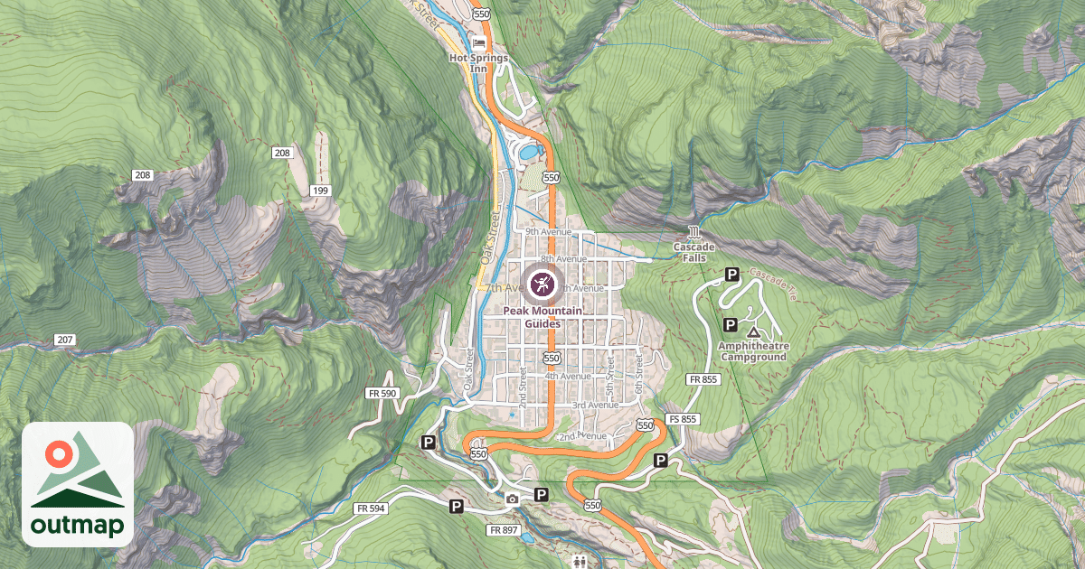 Map of Peak Mountain Guides